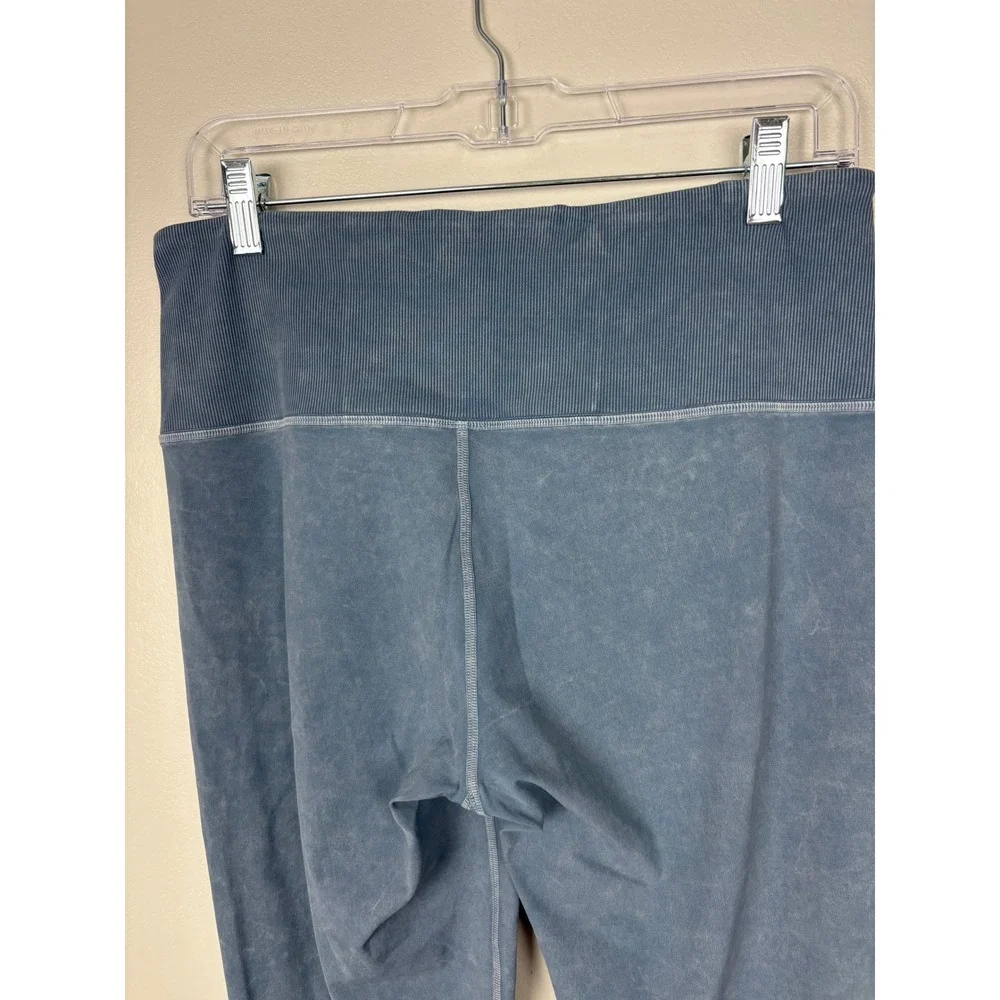 Lululemon Wunder Under Crop Ribbed Leggings‎ Size 10 Washed Blue Moon 23